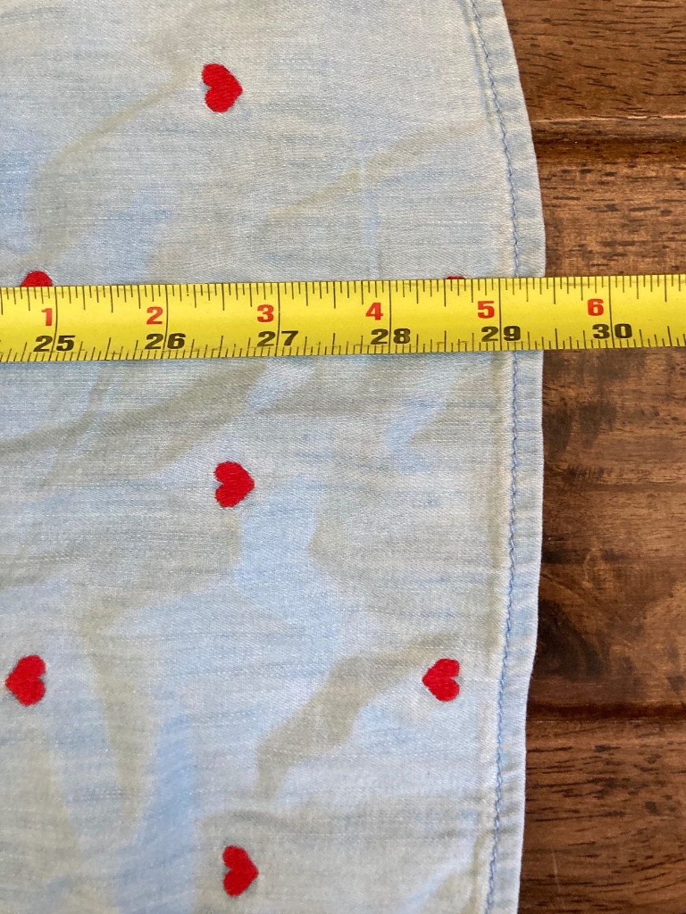 Talbots Embroidered Hearts Chambray Denim Button Front Shirt Top Blue 2X - Picture 5 of 7